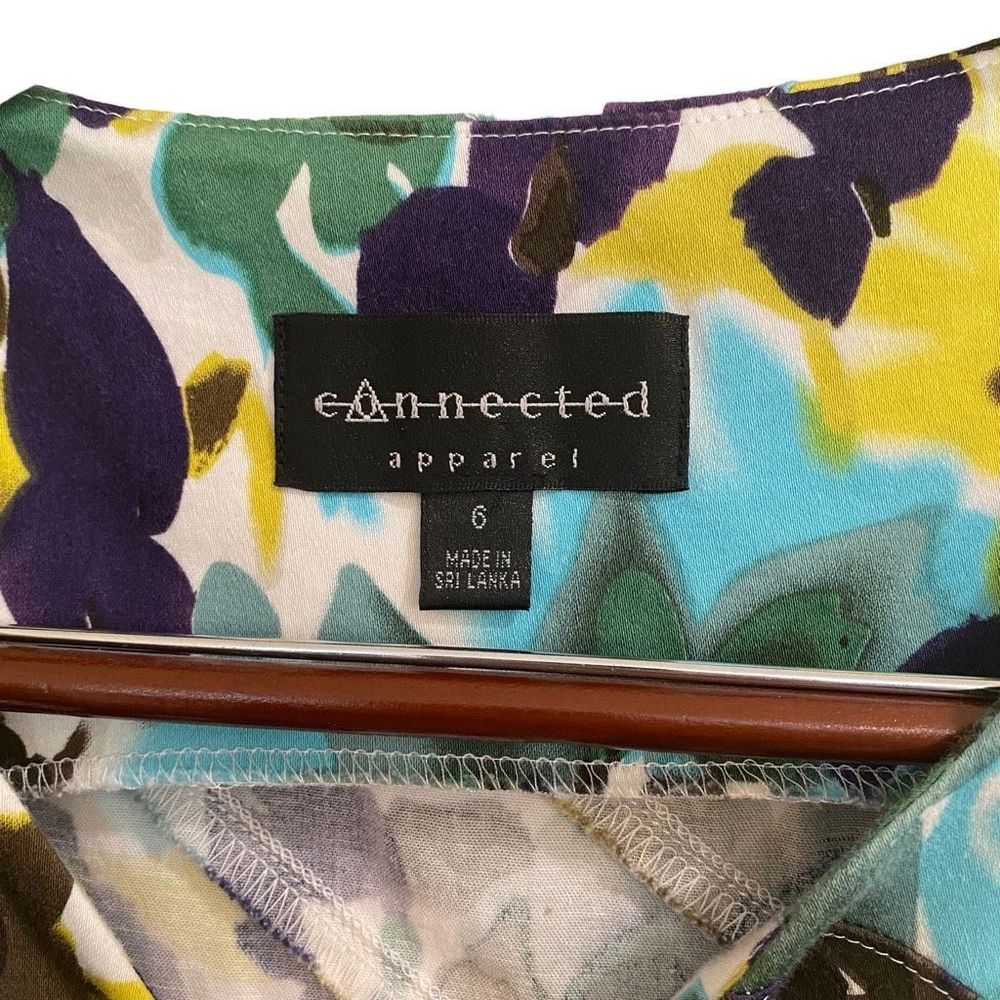 Connected Apparel Floral Work Dress Watercolor Career Feminine Pleats size 6 Pro - Picture 3 of 9